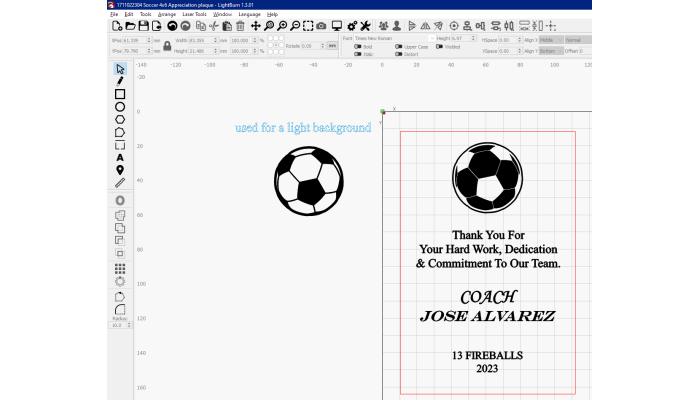 4x6 Soccer Pleaque - LASER - Project File