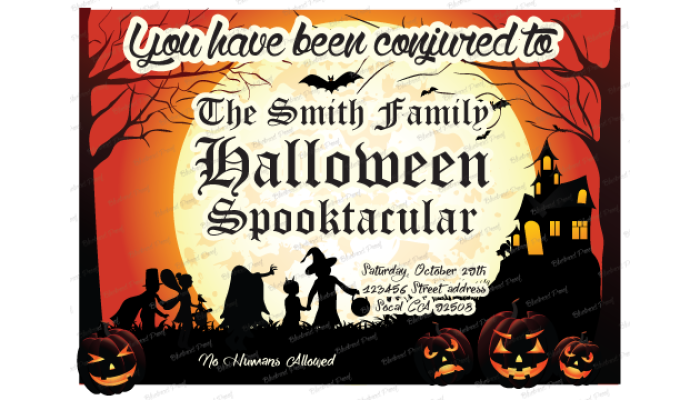 Halloween Moon Greeting card or flyer - Adobe Illustrator Project File