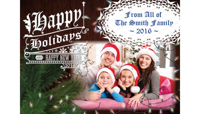 Family Holidays Greeting card - Adobe Illustrator Project File