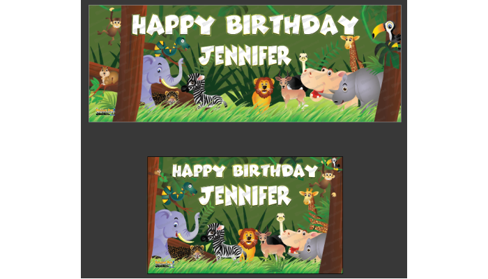 Jungle Friends Birthday Banner