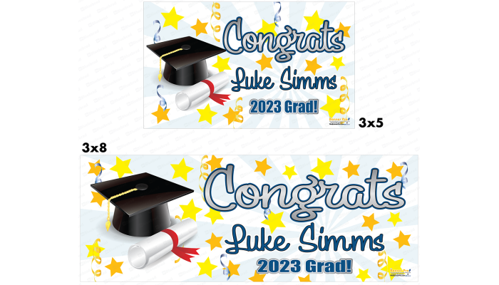 Graduation Banner - Congrats Name Class Year