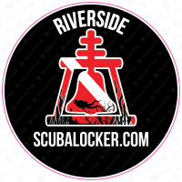 Riverside Scuba Locker 4" Round Sticker Black