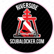 Riverside Scuba Locker 4" Round Sticker Black