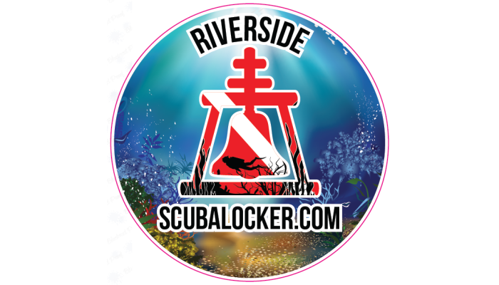 Riverside Scuba Locker 4" Round Sticker Color