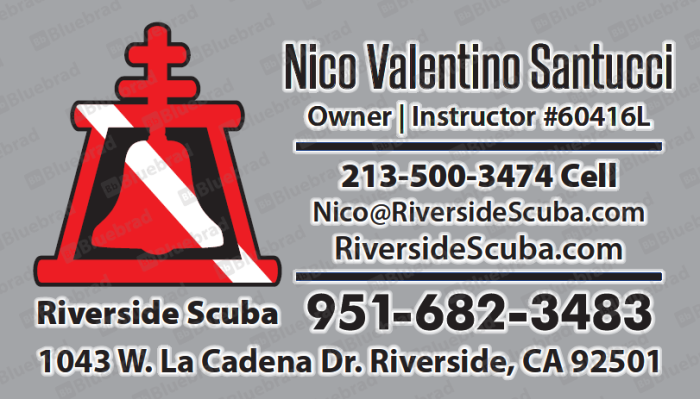 Business Cards - Riverside SCUBA