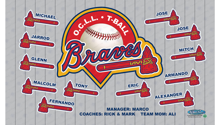 Braves - Baseball - T-ball - Team Banner Design