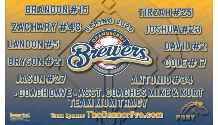 Brewers - Baseball - T-ball - Team Banner Design  