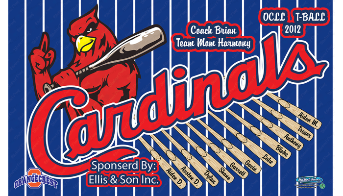 Cardinals - Baseball - T-ball - Team Banner Design  