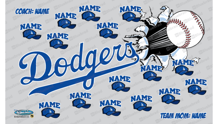 Dodgers - Baseball - T-ball - Team Banner Design 