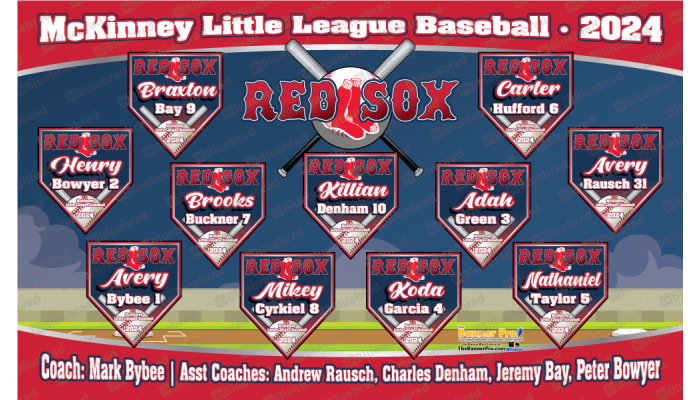 Red Sox - Baseball - T-ball - Team Banner Design