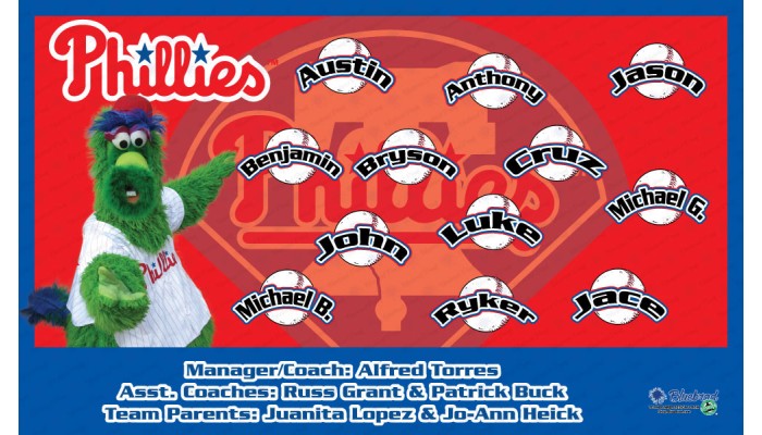 Phillies 1 - Baseball - T-ball - Team Banner Design