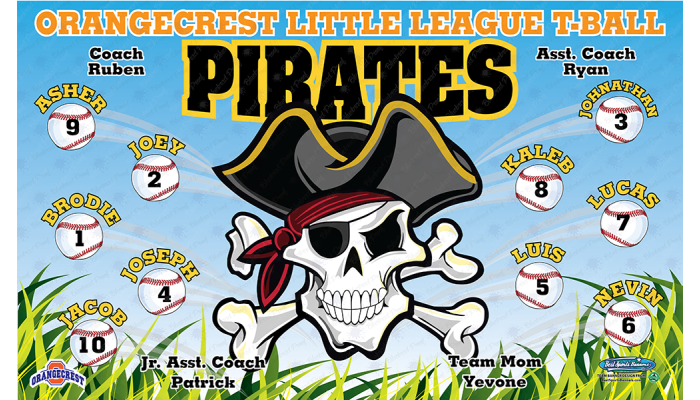 Pirates - Baseball T-ball - Team Banner Design 