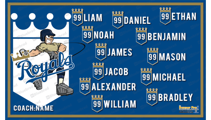 Royals 2 - Baseball - T-ball - Team Banner Design