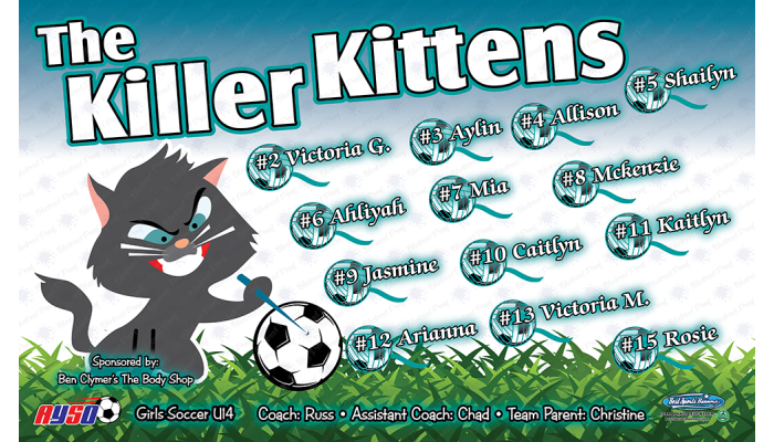 Killer Kittens - Soccer - Team Banner Design