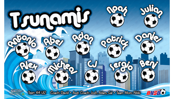 Tsunamis - Soccer - Team Banner Design 