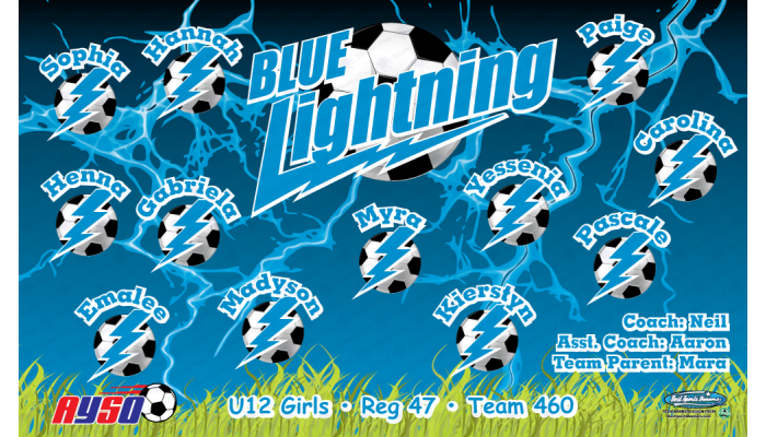 Blue Lightning - Soccer - Team Banner Design