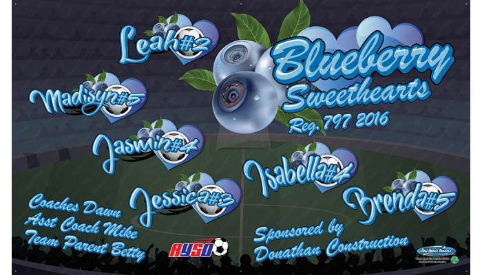 Blueberry Sweethearts - Soccer - Team Banner Design