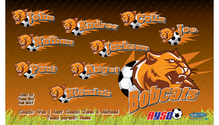 Orange Bobcats - Soccer - Team Banner Design 