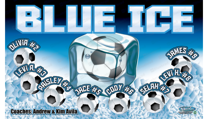 Blue Ice - Soccer - Team Banner Design