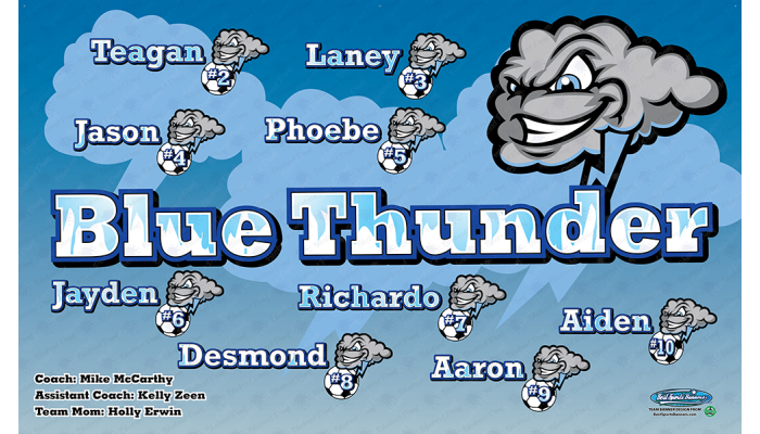 Blue Thunder - Soccer - Team Banner Design
