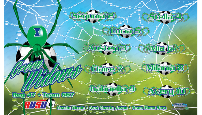 Green Widows - Soccer - Team Banner Design 