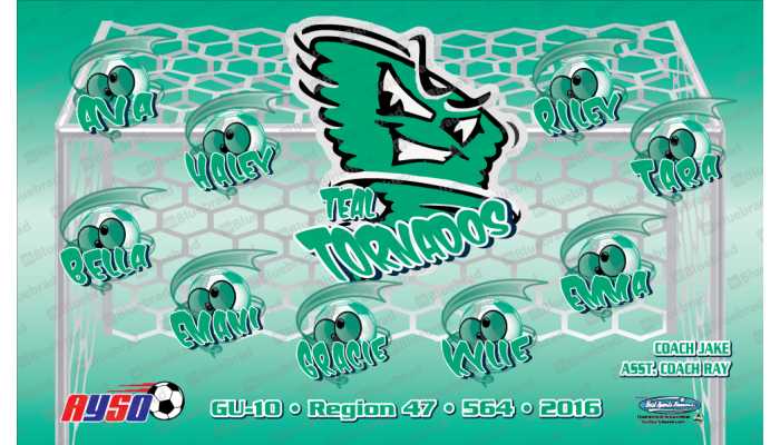 Teal Tornadoes - Soccer - Team Banner Design