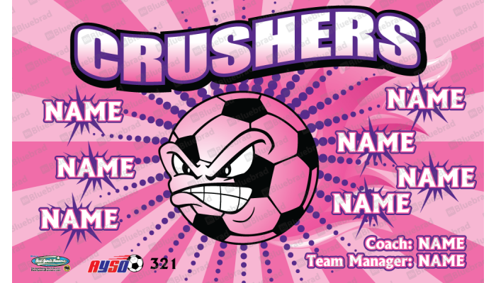 Pink Crushers - Soccer - Team Banner Design 
