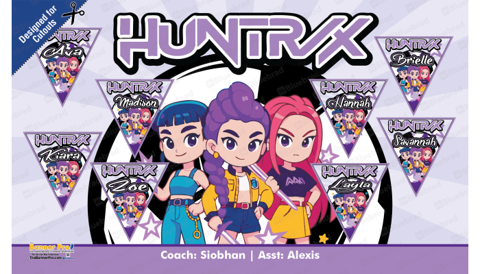 Huntrix k-pop - Team Banner Design 