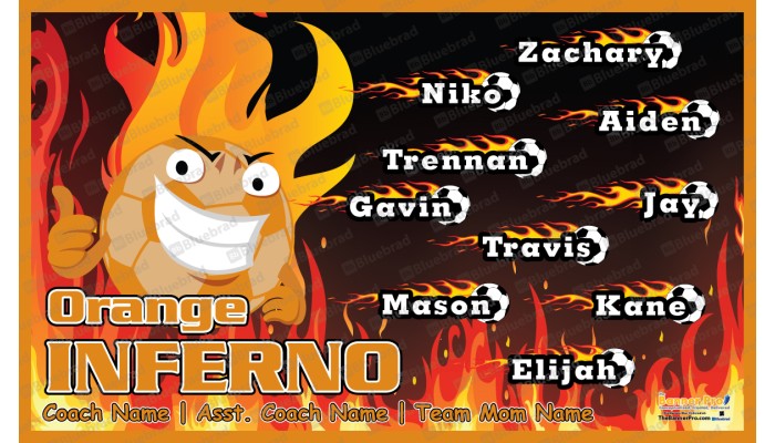 Orange Inferno - Soccer - Team Banner Design 