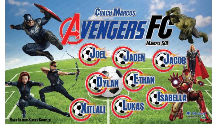 Avengers - Soccer - Team Banner Design 