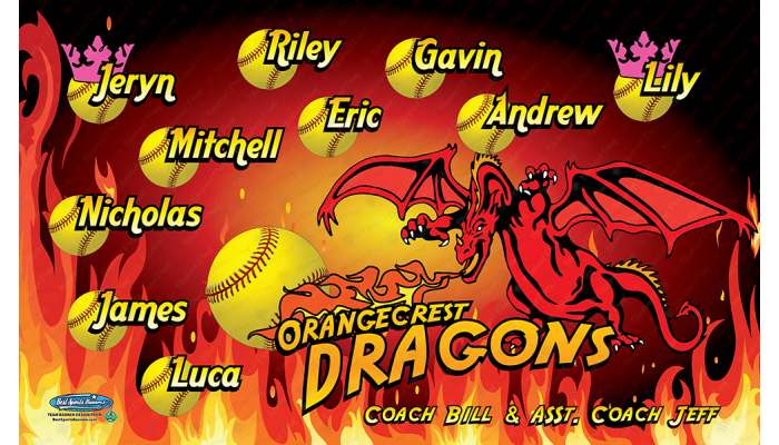 Dragons - Softball - Team Banner Design 