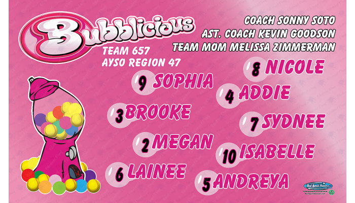 Bubblicious - Softball - Team Banner Design 