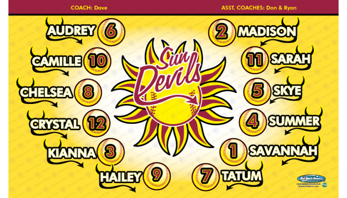 Sun Devils - Softball - Team Banner Design 