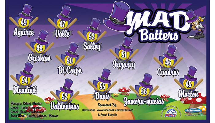 Mad Batters - Softball - Team Banner Design 