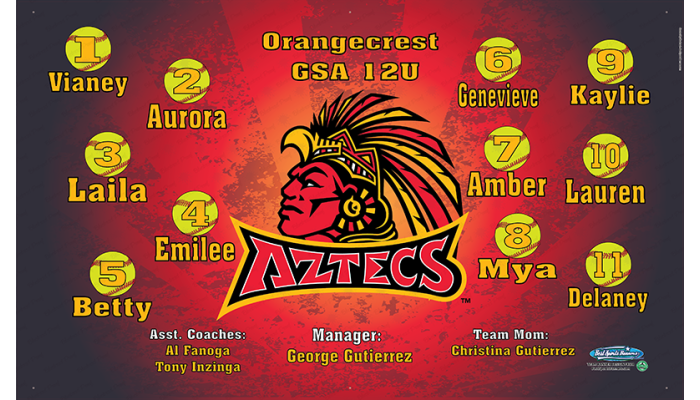 Aztecs - Softball - Team Banner Design 