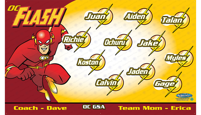 Flash - Softball - Team Banner Design 