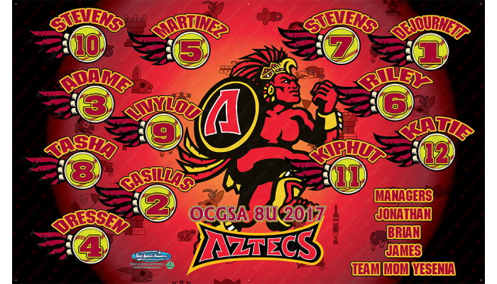 Aztecs- Softball - Team Banner Design 