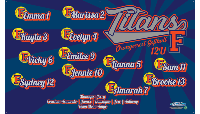 Titans - Softball - Team Banner Design