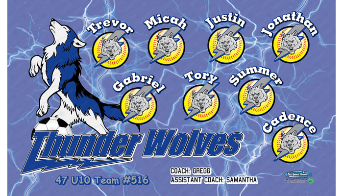 Thunder Wolves - Softball - Team Banner Design