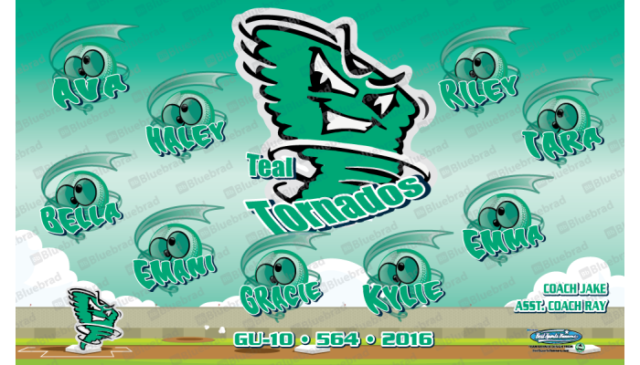 Teal Tornadoes - Softball - Team Banner Design